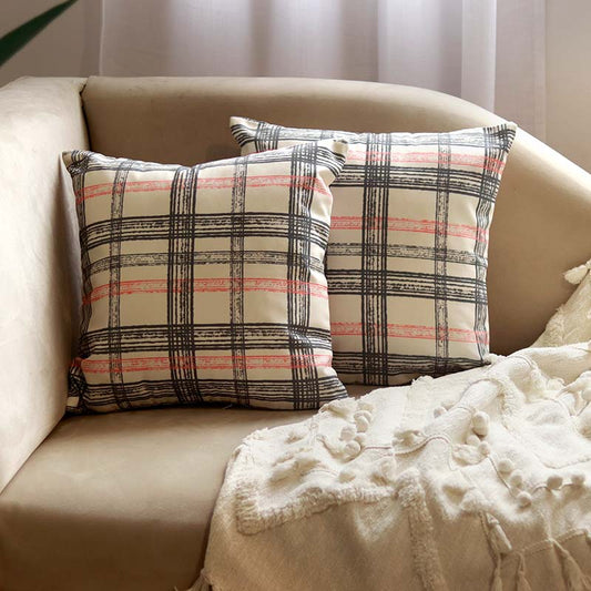 Garcia Square Pattern Cushion Covers | 16 x 16 Inch | Set Of 2