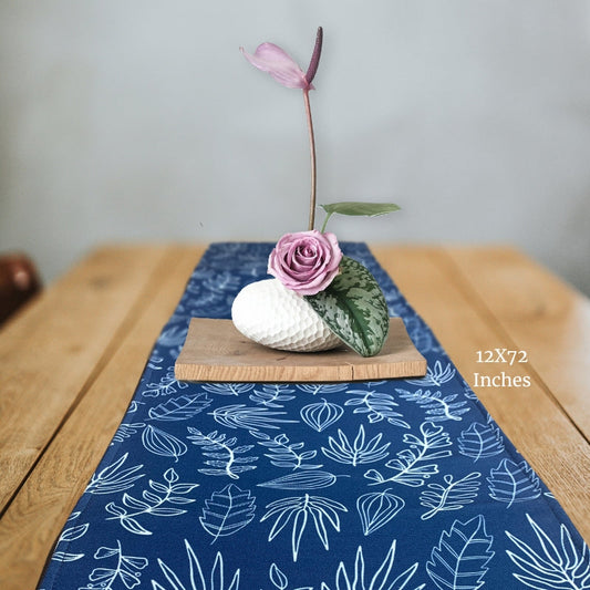 Breezy, Blue & White Table Runner | 12 x 72 Inches