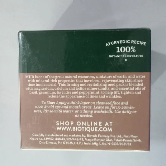 Biotique Advanced Ayurveda Bio Mud Youthful Firming and Revitalizing Face Pack - 75 gms