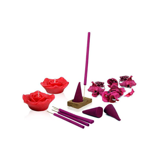 Rose Candle Incense Stick & Potpourri Fragrance Gift Set