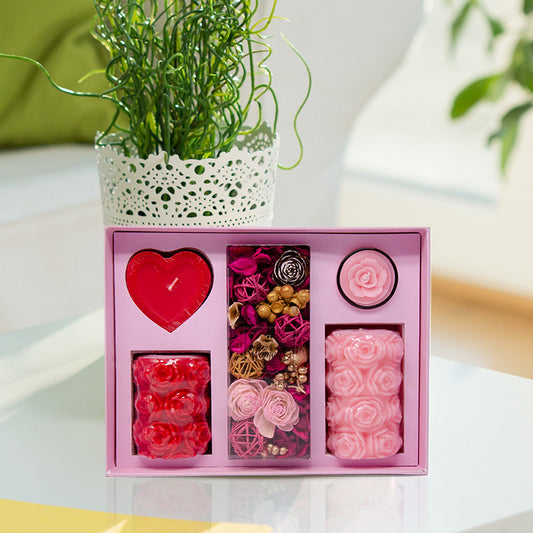 Fragrance Gift Set | Rose Pillar Candles