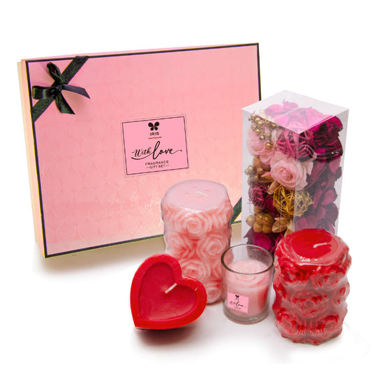 Fragrance Gift Set | Rose Pillar Candles