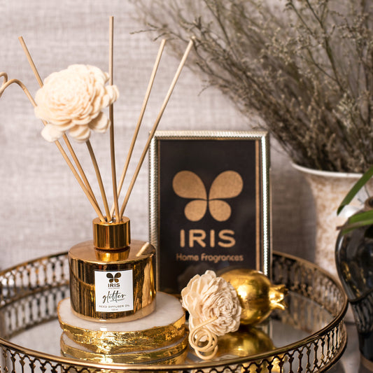 IRIS Glitter Reed diffuser set | Gold Musk