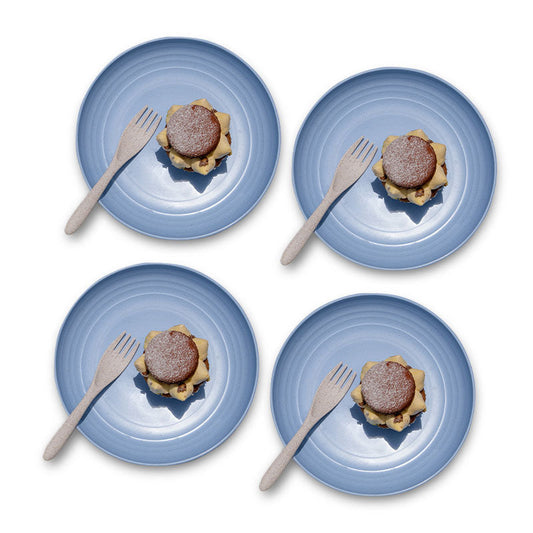 Sky Blue Wheat Straw Plates | Set of 4