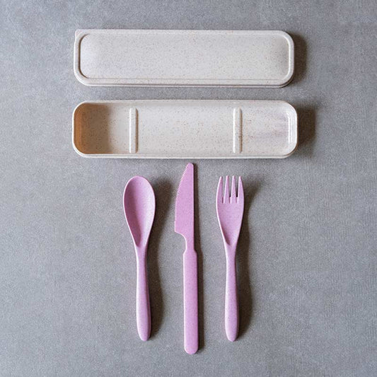 Plush Pink  Straw Cutlery Set