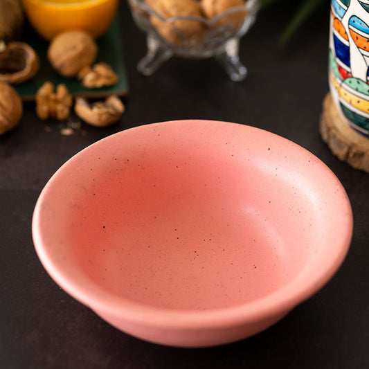 Pink Dotted Design Ceramic Bowls | 500ml | Set of 2