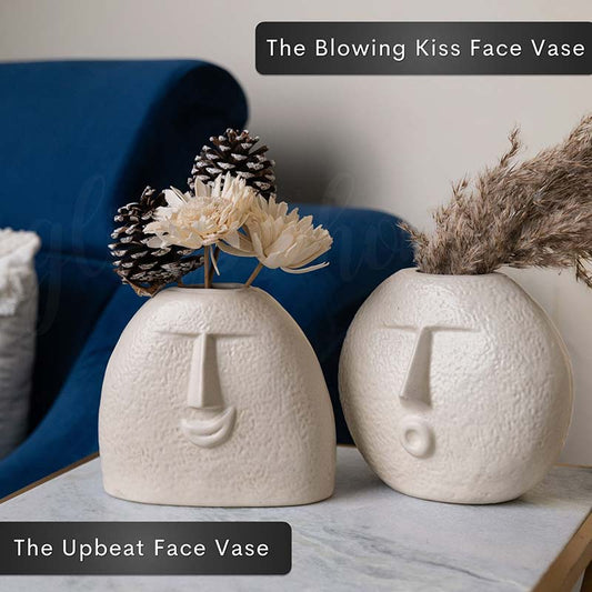 The Nordic Ivory Face Vase Collection | Set of 4