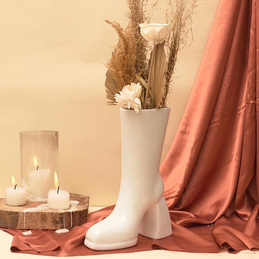 The Glimpse Boot Ceramic Vase | 11 inch | Multiple Colors