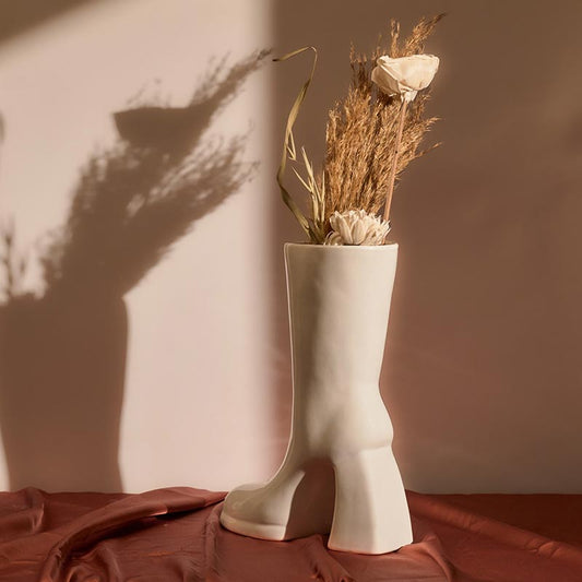 The Glimpse Boot Ceramic Vase | 11 inch | Multiple Colors