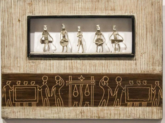 Decorative Wooden Wall  Frame With Figurines