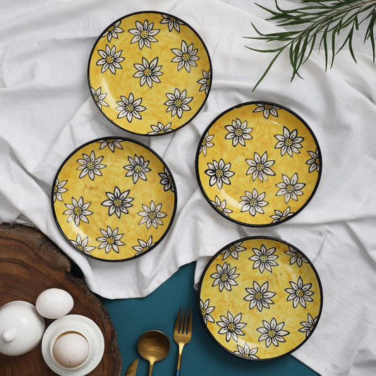 Ceramic Flora Dinner Plates | Set Of 4