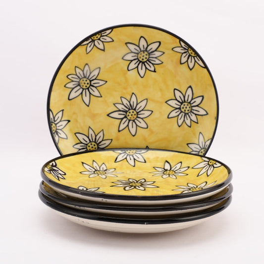 Ceramic Flora Dinner Plates | Set Of 4