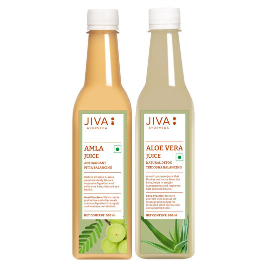 Jiva Ayurveda Amla Juice and Aloevera Juice Combo