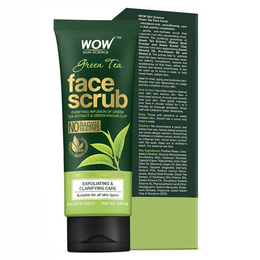 Wow Skin Science Green Tea Face Scrub - 100 ml