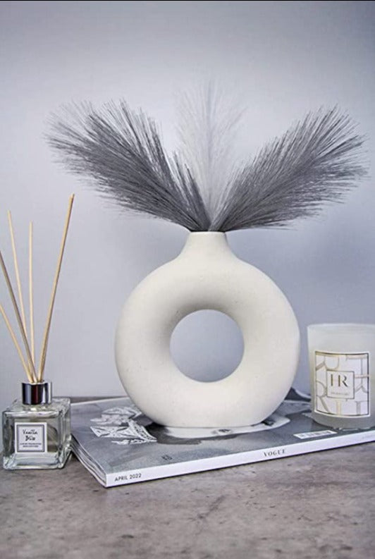 Donut Vase | 8 Inches | Black, Off White