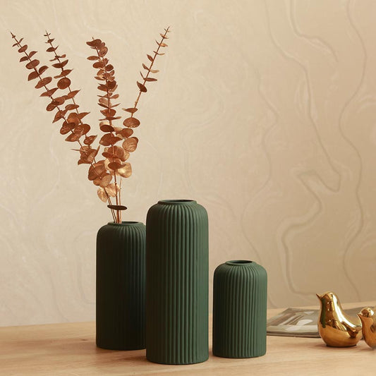 Modern Ceramic Flower Vase | Set Of 3 | Multiple Colors