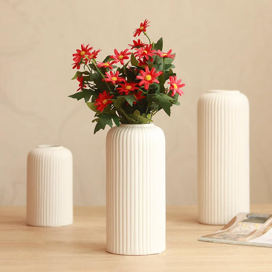 Modern Ceramic Flower Vase | Set Of 3 | Multiple Colors