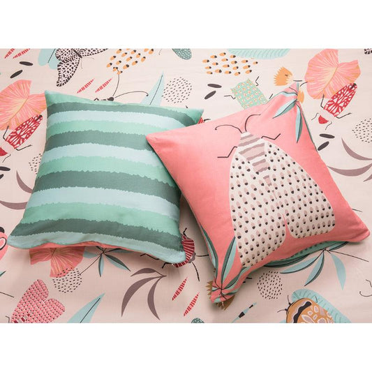 Pink & Mint Forest Of Adventures Cushion Covers | Set of 2