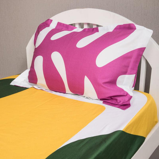 Yellow & Green Matisse meets Memphis Bedding Set | Single Size