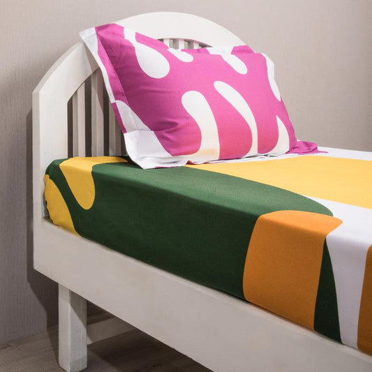 Yellow & Green Matisse meets Memphis Bedding Set | Single Size