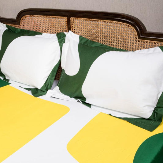 Yellow & Green Matisse meets Memphis Bedding Set | King Size