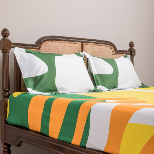 Yellow & Green Matisse meets Memphis Bedding Set | King Size