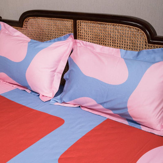 Red & Blue Matisse meets Memphis Bedding Set | King Size