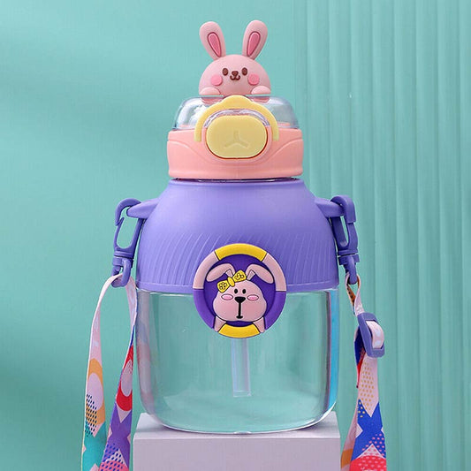 Purple Cartoon Kids Sipper Bottle