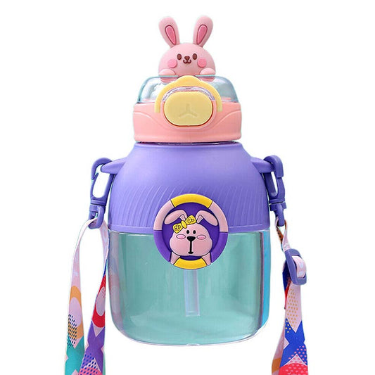 Purple Cartoon Kids Sipper Bottle