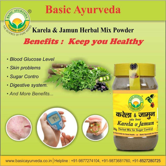 Basic Ayurveda Karela & Jamun Herbal Mix For Sugar Control - 200 gms