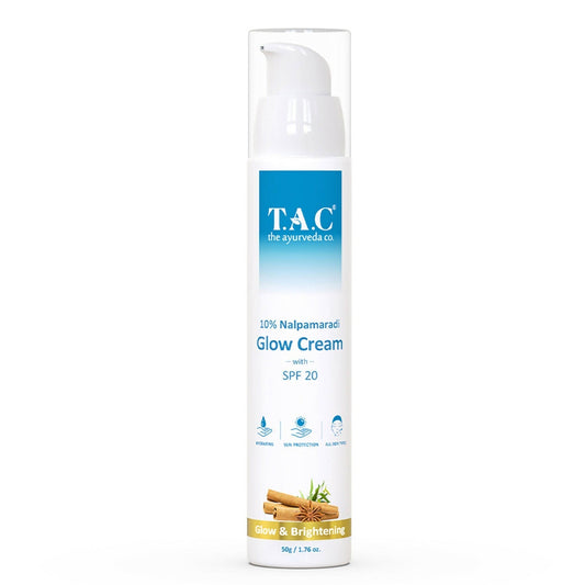 T.A.C - The Ayurveda Co. 10% Nalpamaradi Glow Cream with SPF 20, Skin Brightening and Detan for Women & Men