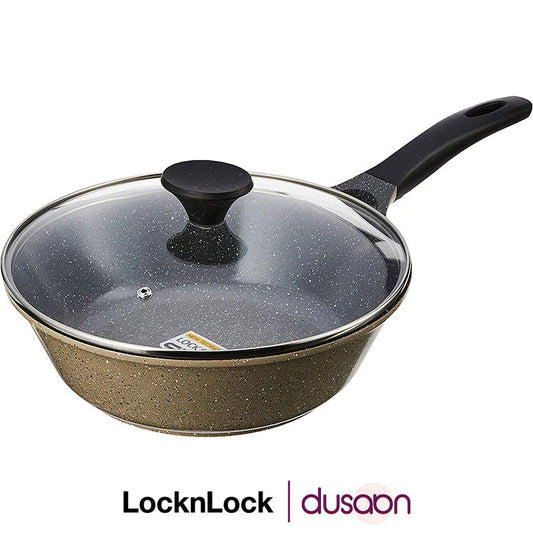 LocknLock Ceramic Marble Coating Stone Grey Wok With Lid | Non Toxic   | 11 Inches