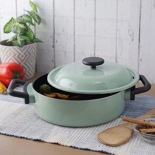 LocknLock Decore Green Casserole | Safe for all cooktops  | 3 Litres