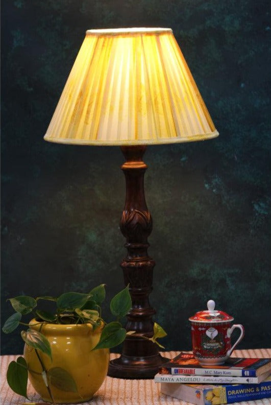 Lemony Yellow Shibori Pleated Empire Lampshade