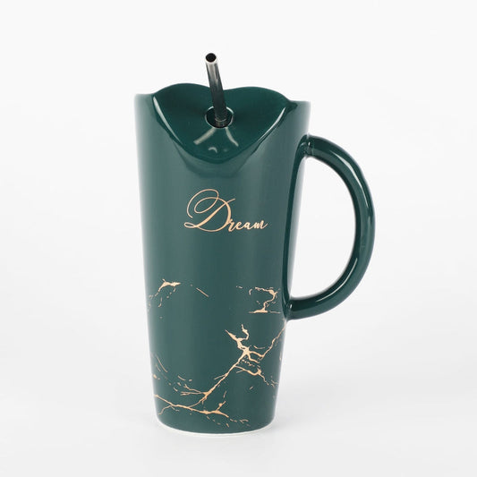 Ceramic Dream Green Straw Mug