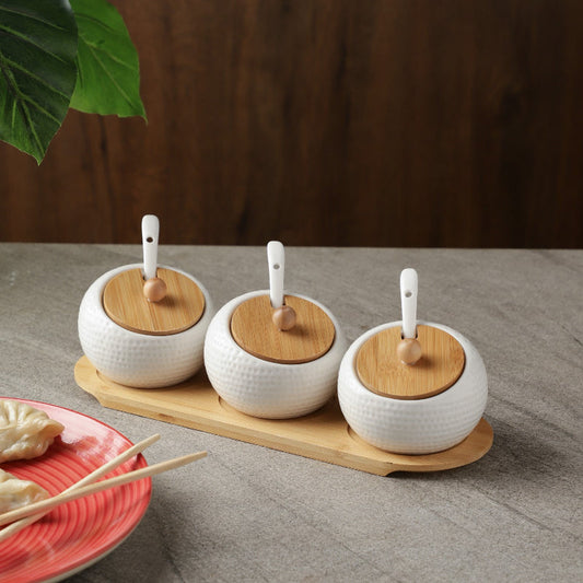 Ceramic Round Condiment Serving Set