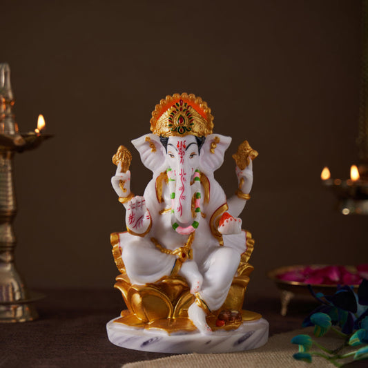 Marble Dust Lord Ganesha Idol