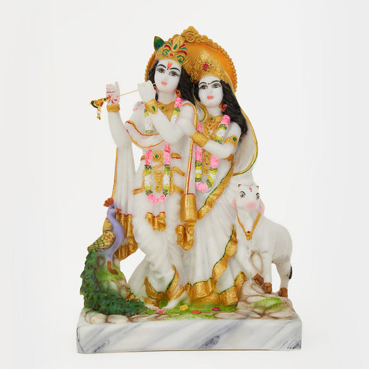 Lord Radha Krishna Statue In Marble Dust