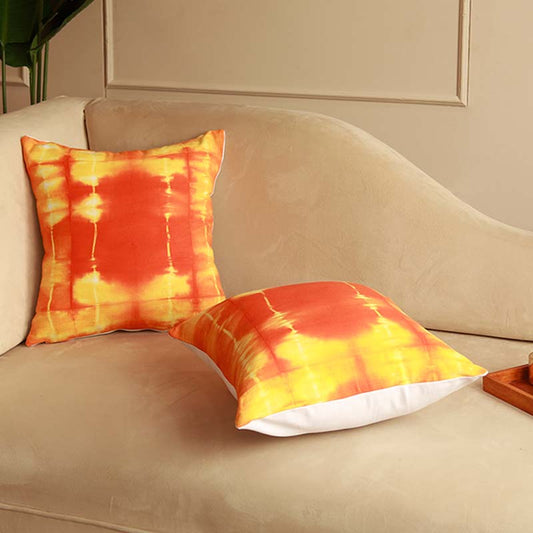 Mandarin Burst Cushion Covers  | Set of 2 | 18x18 Inches