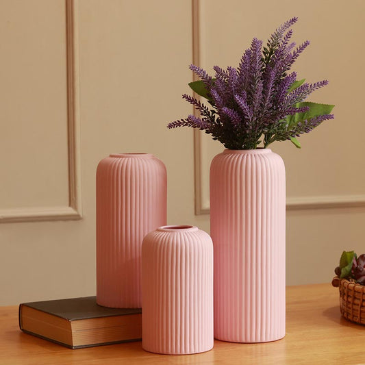 Modern Ceramic Flower Vase | Set Of 3 | Multiple Colors