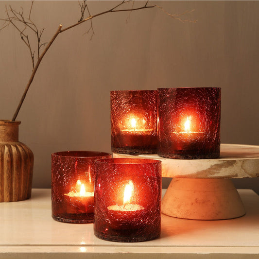 Crackle Tea Light | Set of 4