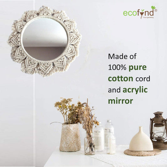 Cotton Hand Woven Frame Wall Mirror