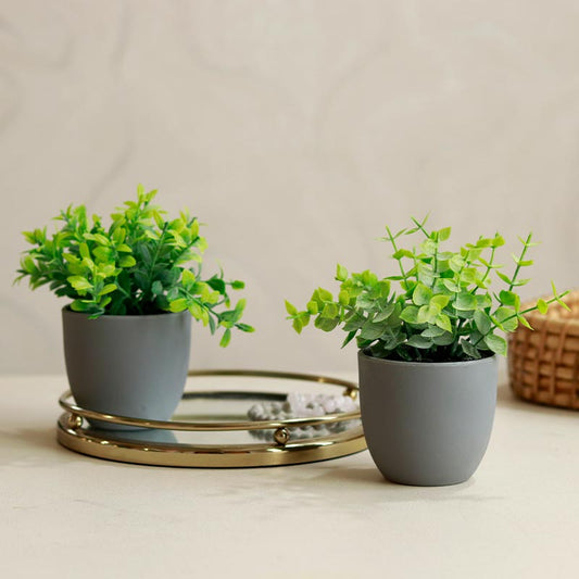 The Tropics | Set of 2 Small Artificial Plants | 6 inches each