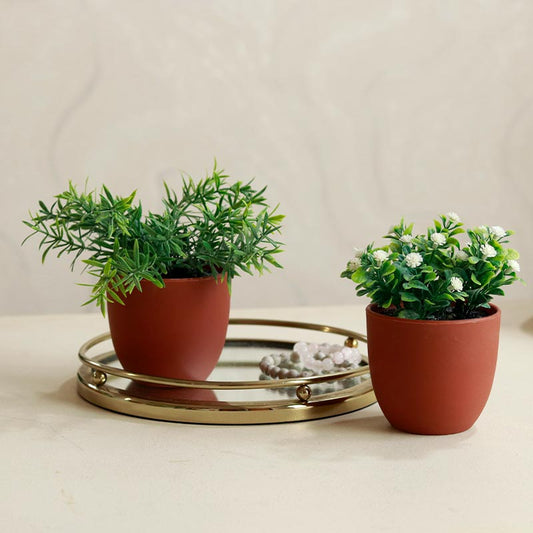 The Musings | Set of 2 small Artificial Plants | 6 inches each