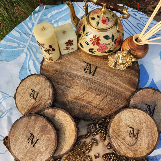 Catalina Wooden Sharing Platter & Coaster Set