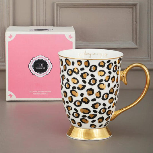 Cheetah Print New Bone China Mug | Multiple Colors