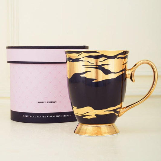 Golden Starburst New Bone China Mug |Multiple Colors