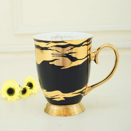 Golden Starburst New Bone China Mug |Multiple Colors