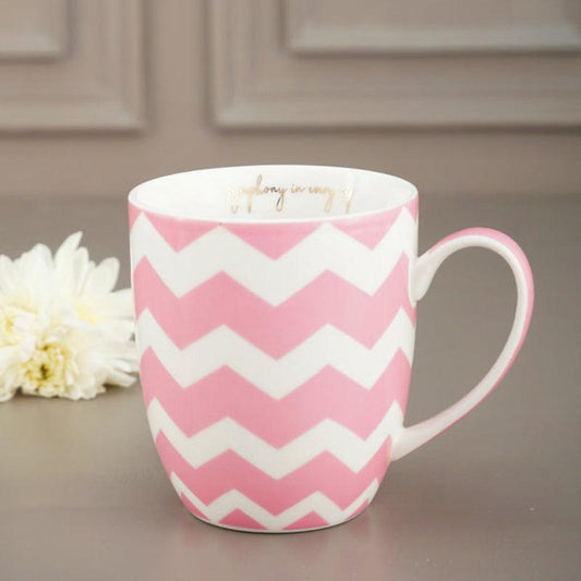 Zigzag Patten Bone China Mug | Multiple Colors