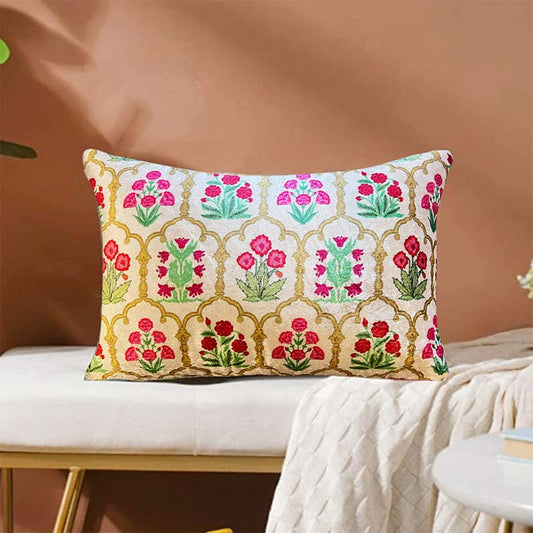 Jaipuri Design Cushion Cover | 12 x 18 Inch | Single